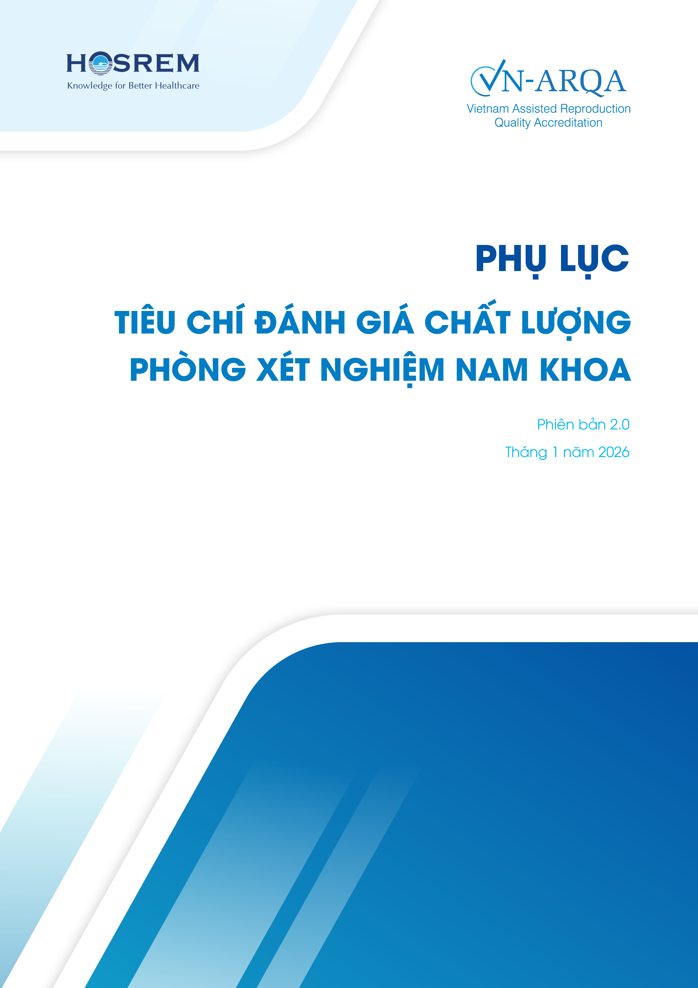 Phụ lục Tiêu chí đánh giá chất lượng phòng xét nghiệm Nam khoa - Phiên bản 2.0